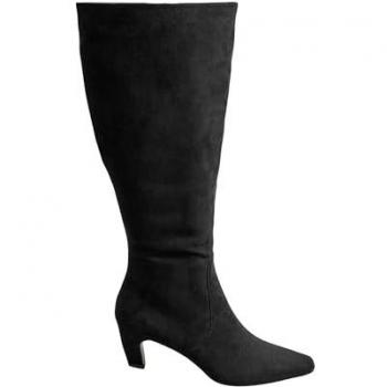 Faux Suede Black Knee High Boot for Women – Size 8