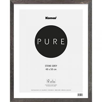 KOMAR Bilderrahmen Stone Echtholzbilderrahmen 40cm x 50cm x 1,5cm, ohne Motiv Weiß, grau