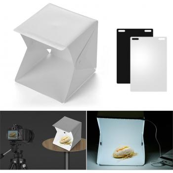 Foldable Mini LED Light Box for Photography with Black and White Backdrops
