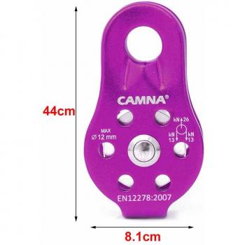 Polea micro de escalada 26KN, carrito lateral fijo para rescate