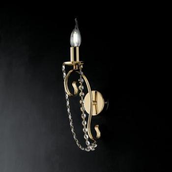 Aplique de pared Magda 1 luz E14 dorado