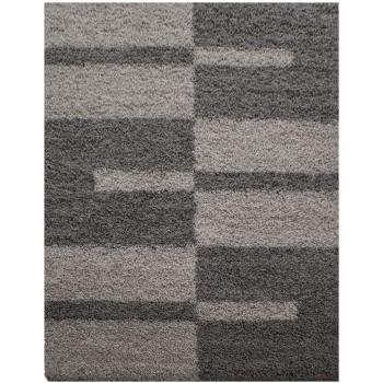 Tapis Salon Shaggy Motifs Marron 140x200cm