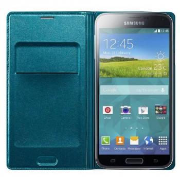 S5 Wallet Cover – Étui portefeuille et support batterie en silicone – Bleu