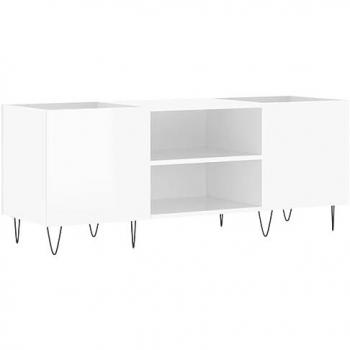 VidaXL High Gloss White Record Cabinet 121x38x48 cm Engineered Wood