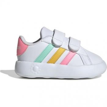 Scarpe da ginnastica per bambini adidas Grand Court 2.0 bianche rosa arancioni verdi