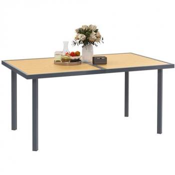 Table de jardin en métal gris