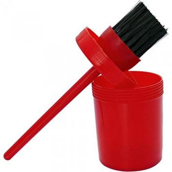 Kit HippoTonic: Pincel + Recipiente de Óleo para Cascos (Vermelho)