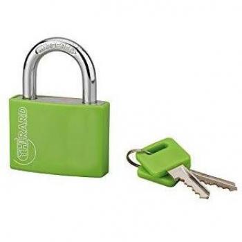 Lucchetto Maxium 50mm corpo alluminio verde arco acciaio temprato 2 chiavi