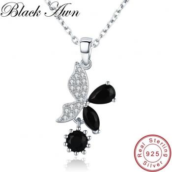 Bijoux en argent Sterling 925 collier papillon et fleur pour femmes KK015