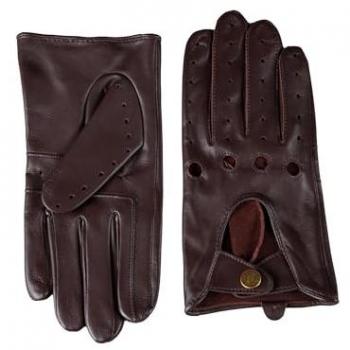 Monza II Leather Driving Gloves, Dark Tan – Small Size