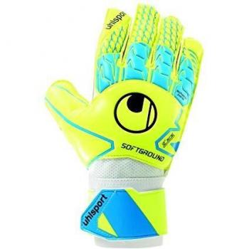 Uhlsport Soft Advanced Gants de gardien de but Mixte Adulte, Jaune Fluo/Cyan/Blanc, FR Unique