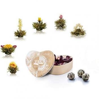 Creano Weihnachts-Tee‑Herzset – Erblühtee, edle Holzbox