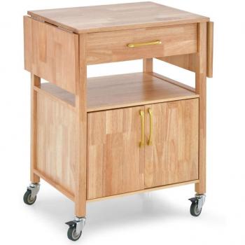 Carrello Isola Legno con Rotelle “Cassettiera Naturale”