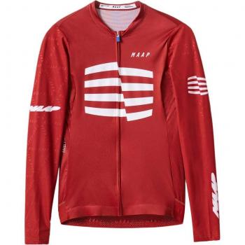 Tessuto MAAP Sphere Pro Hex 2.0 Manica Lunga Rosso Scarlatto, Bianco – M