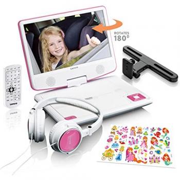 Lenco 9” Swivel Screen DVD Player DVP‑920PK – Pink & White Edition