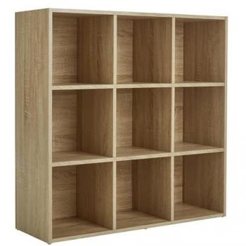 Sonoma Oak 9-Cube Wooden Storage Shelf Unit
