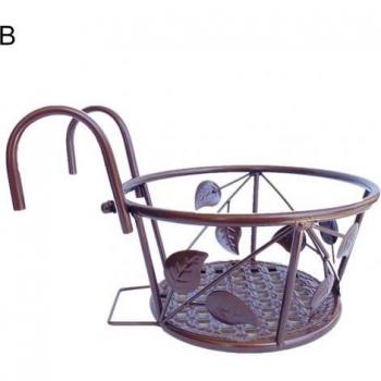 Black Iron Plant Holder for Railing