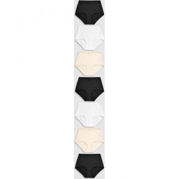 Pack de 7 culottes microfibre Noir/Blanc/Praline