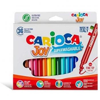 Pennarelli superlavabili Carioca Joy diametro 2,8 mm conf. da 36 colori assortiti