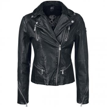 Gipsy Happy Silver XS Black Girl's Leather Jacket