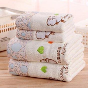 Serviettes de bain microfibre 3 pièces Couple lapin