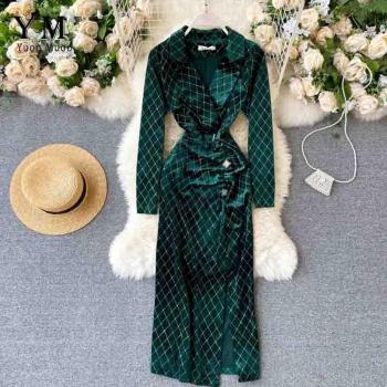 Vestido Botón Acanalado Terciopelo Estilo Inverno