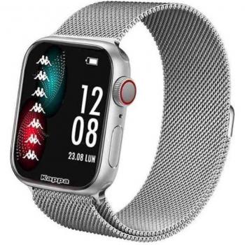 Kappa Smartwatch KW-P001 Silver, Impermeabile 3 ATM, Display Touch, Bluetooth, Cardiofrequenzimetro con cinturino in metallo silver