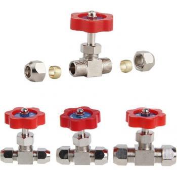 Durable Nickel-Plated Brass Needle Valve 6mm OD