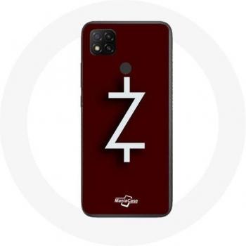 Xiaomi Redmi 9C Hoesje Ozark Seizoen 4 Logo Z Wit Rode Achtergrond