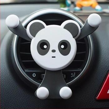 Soporte para Teléfono en Coche “Oso Panda” con Módulo de Aire y Medidor de Inclinación