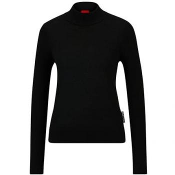HUGO Strickpullover aus Schurwolle mit Label-Detail Modell 'Sedennian', Größe XL