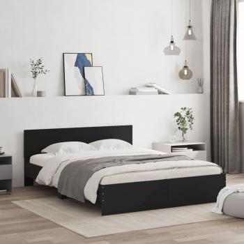VidaXL Bettgestell Schwarz 140x200 cm mit Kopfteil