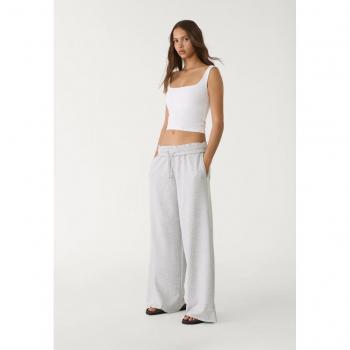 Plush Comfort Trousers – Wide Leg, Grey Mélange (Small)