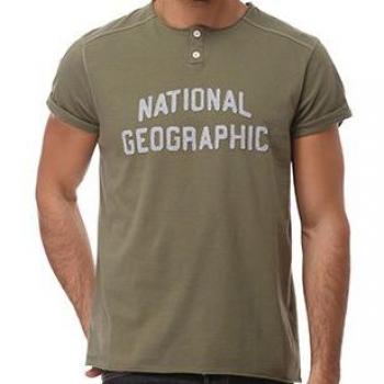 National Geographic Männer Grün Army-Style Shirt