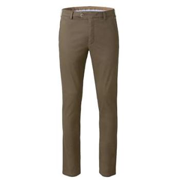 Herren‑Chino MEYER „BONN“ 110 – Unifarben, 54 % Baumwolle, 44 % Polyester, 2 % Elasthan – Braun (Hellbraun)