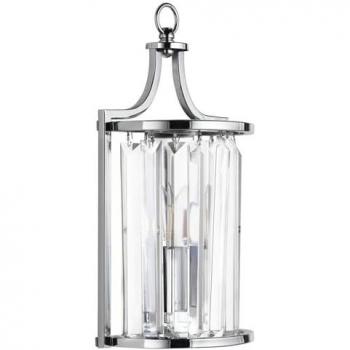 Applique Victoria Searchlight, colore cromo, vetro cristallo, 18 cm, E14