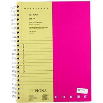 Pigna Blocco Spiralato A4, 100 Fogli, 22 x 29.5 cm, colori assortiti