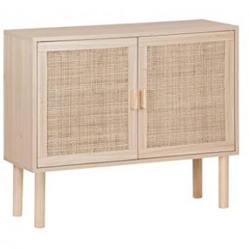 Camargue 80cm Wood and Rattan 2-Door Cabinet