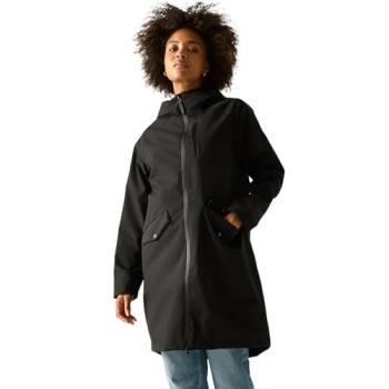 Jet Black Regatta Levita Longline Waterproof Parka (Women, Size 14)