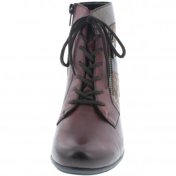 Remonte Damen Stiefeletten, Frauen Schnürstiefelette, reißverschluss leger stiefel kurzstiefel,Rot