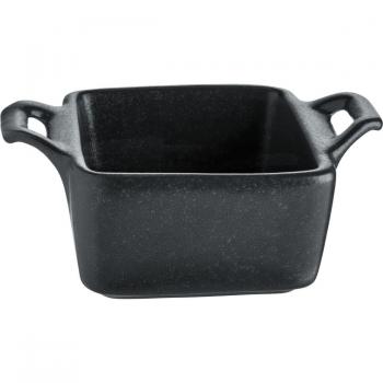 Ciotolina nera con manico Vega, 80ml, 7x7x3.5 cm, confezione da 6 pz