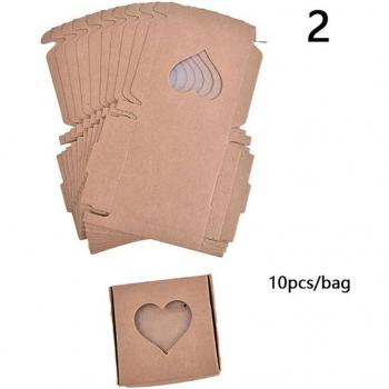 Kraftpapier Geschenkdozen met Vensters voor Koekjes en Snoep