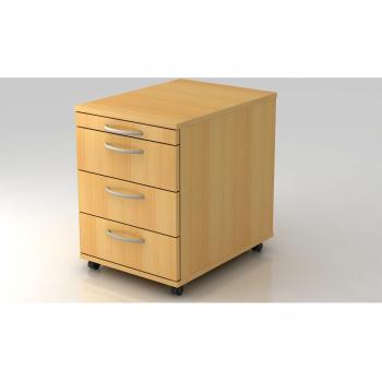 Mcbuero.de Rollcontainer 58cm 3 Schübe Bogengriff Buche