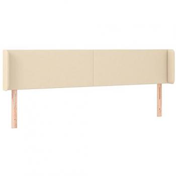 Cabecero de Tela Crema con Orejas 183x16x78/88 cm