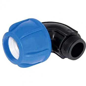 Codo Cofan 90° con rosca macho (PN16) 40 mm x 1¼ – Caja de 10 unidades