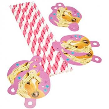 Amscan Trinkhalme „Pretty Pony“ – 8‑er Pack
