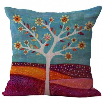 Fairy Flower Pastoral Fresh Throw Pillow – Cotton Linen Cushion with Digital Design