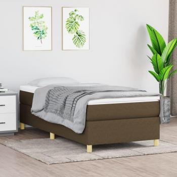Dunkelbraunes Bettgestell ohne Matratze 90x200 cm Stoff