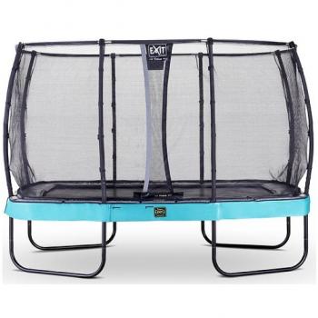 EXIT Elegant Premium Garten-Trampolin 7×12 ft – 214×366 cm – Blau, Schutzgitter inklusive