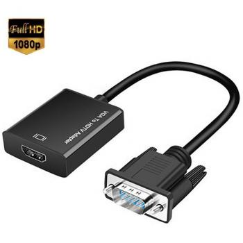 Transformador VGA‑HDMI 1080P con Audio Integrado para Televisión y Ordenador